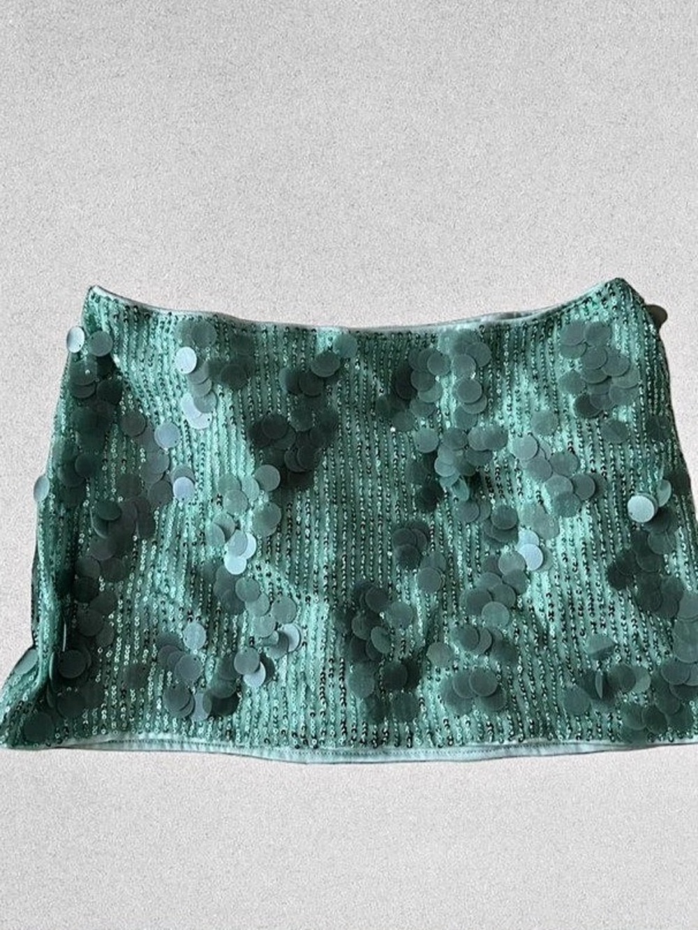 Turquoise Sequin Mini Skirt